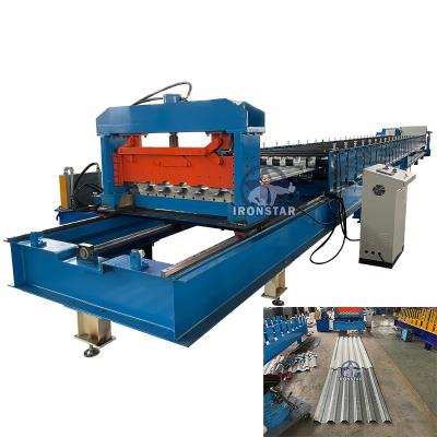 China Tracking cutting trapezoidal roofing sheet roll forming machine for Saudi Arabia for sale