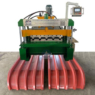 China IBR Crimping roof sheet roll forming machine working video in South Africa automatic Horizontal crimp machine Raw material: PPGI for sale