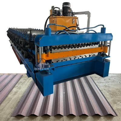 China 8 rib trapezoidal and corrugated double layer roll forming machine in America for sale