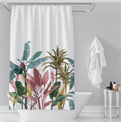 China Amazon Sustainable Hot Selling Colorful Bathroom Waterproof Shower Curtain for sale