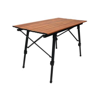 China 2022New Grain Aluminum Alloy Camping Picnic Table Compact And Foldable Height Adjustable Outdoor Folding Picnic Table for sale