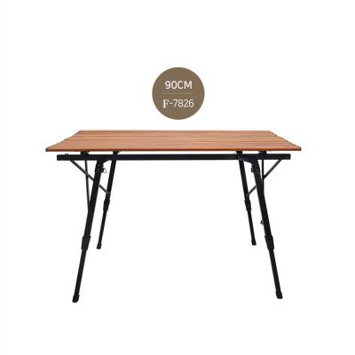 China Compact and Foldable Modern Casual Outdoor Portable Folding Table and Chair Camping Table Picnic GRILL Wooden Outdoor Table for sale