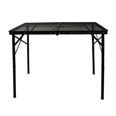 China Foldable Portable Movable Rectangular Iron Mesh Barbecue Table Aluminum Alloy Adjustable Size Portable And Durable Outdoor Camping Table for sale