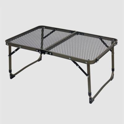 China Modern Iron Mesh Table Portable Lightweight Small Table Folding Picnic Camping Aluminum Steel Table for sale