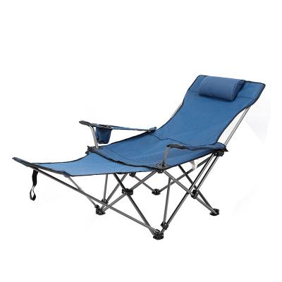 China New High Quality Portable Beach Camping Chair Outdoor Comfortable Headrest Recliner With Footrest for sale