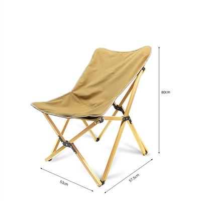 China Fusong modern wooden folding chair canvas outdoor compact portable wooden beach chair for sale