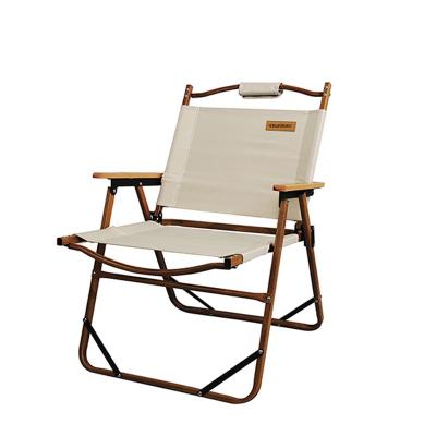 China Modern high quality white folding chairs for wood grain outdoor picnic events aluminum camping portable beach chair for sale