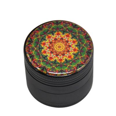 China Tobacco 50mm Aluminum Alloy Smoke Device Grinding Colors Flower Four Layer Metal Smoke Grinder for sale