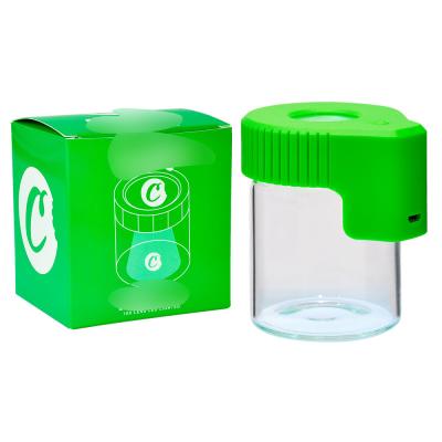 China Viable Air Tight Glass Storage Stash Expanding Herb Container Pot with LED Light and USB Charger Mag Jar for sale