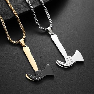 China High Fashion Stainless Steel Jewelry Punk Polish Accessaries For Teenagers Diamond Ax Hatchet Pendant For Men for sale