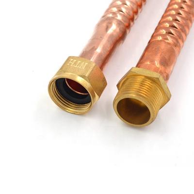 China Water Heater Hose Connector Flexible Water Heater Connector Corrugated Copper 3/4 PAP for sale