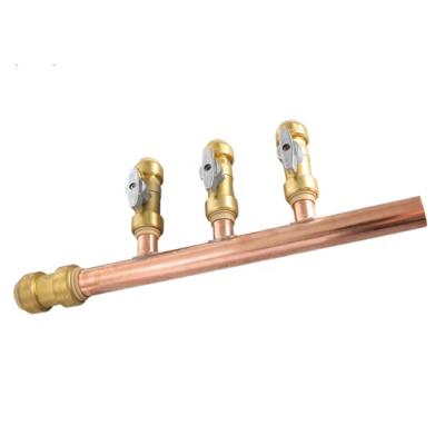 China Construction Open End Copper Manifold With Thrust Adjustment Ball Valve for sale