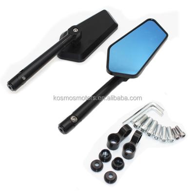 China Universal Motorcycle ATV/Motorcycle/Scooter Motorcycle CNC Rear View Mirror Side Mirror Motorcycle Rear View Mirror Motorcycle Cub Autobike Bar End Aluminum Blue Glass Mirror off-road for sale