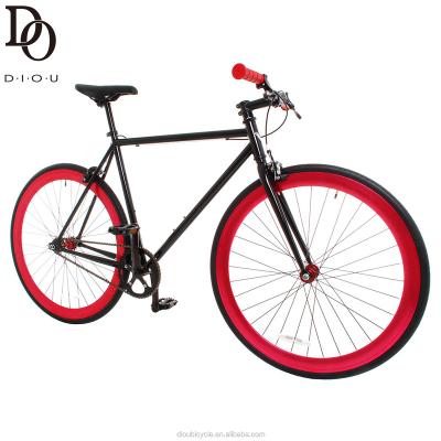 China Fix Speed ​​Simple Design Caliber 700c Brake Road Bike Aluminum Red Orange Green Racing Bicycle for sale