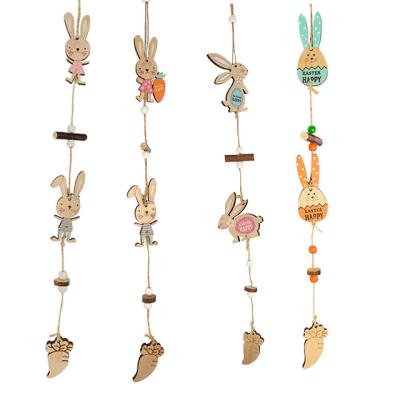 China Easter Luxury Wholesale Rabbit Decoration Gifts Easter Wooden Pendant for sale