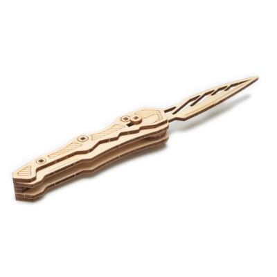 China Wooden wooden military knife assembled model 3D puzzle for children toys and adult folding knife set for sale