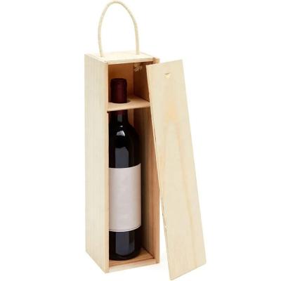 China Custom Handmade Simple Color Wooden Red Wine Bottle Packing Gift Box for sale