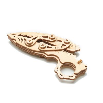 China 2023 Hot Sale 3D Wooden Puzzles DIY Knife Wood Cutting Game for sale