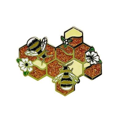 China Europe Fashion Personalize Metal Butterfly Insect Bee Enamel Pin Entomology Manufacturer Movable for sale