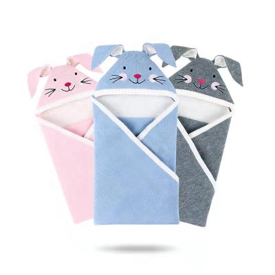 China European and American Style Bunny Super Soft Crochet Newborn Unisex Cute Baby Sling Wraps Luxury Baby Wrap Blankets for sale