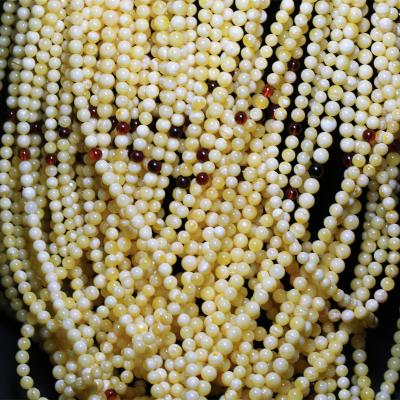 China Wholesale High Quality Natural Baltic Amber Stone Pleochroic/Pleochroism 6-8mm Series Form Muslim Prayer Rosary Beads Necklace for sale