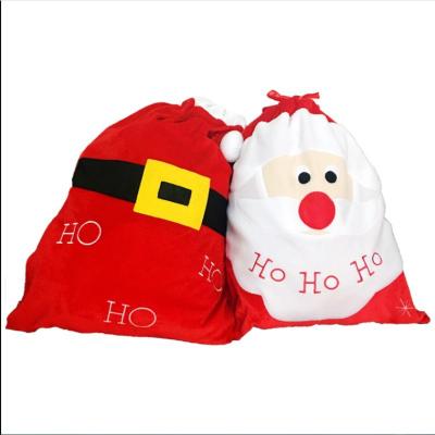 China Christamas Home Decoration Santa Claus Gift Bags Large Gold High Grade Velvet Super Soft Candy Bags Santa Claus New Year Merry Christmas Gift for sale