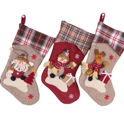 China Festival Decoration Selection Old Man Christmas Socks Supplies Window Decoration Gift Bag Large for sale