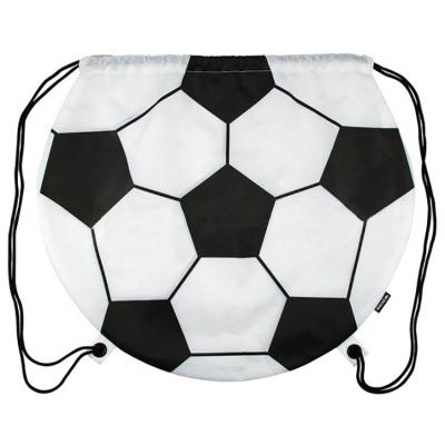 China Football Shopping Bags Polyester School Soccer Fan Pack Folding Single Drawstring Bag for sale