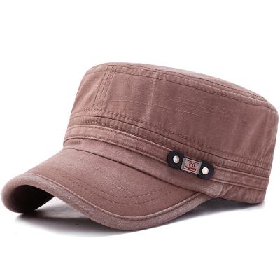 China COMMON Spring and Autumn Leisure Military Flat Top Hat Sports Outdoor Sun Protection Hat Simple Wash Cap for sale