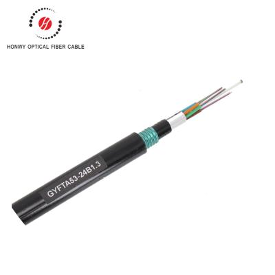 China Overhead Loose Duct/Tube And Loose Fiber Optic Cable Price Per Meter GYFTA53 Outdoor Optical Fiber Cables Supplier for sale