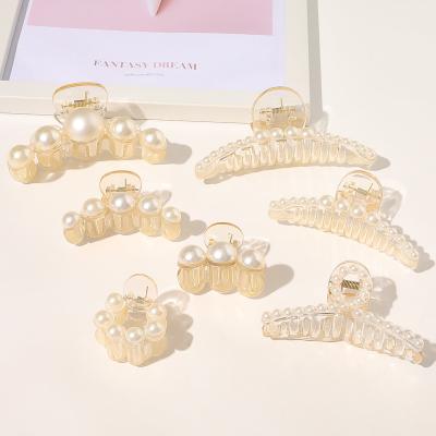 China Women Hair Hands Amazon Hot Selling Rhinestone Pearl Various Size Alligator Claw Hair Clips for sale