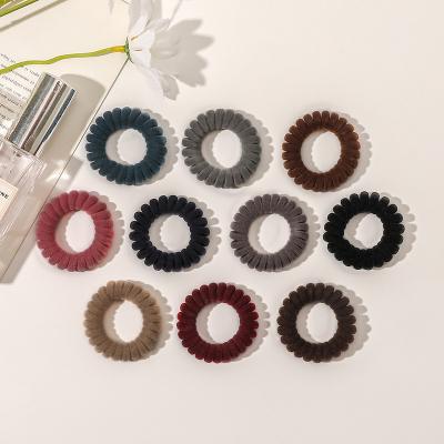 China 4.5CM Fashion Telephone Wiring Hair Band Autumn And Winter Flocking Coil Telephone Cord Hair Tie Scrunchies for sale