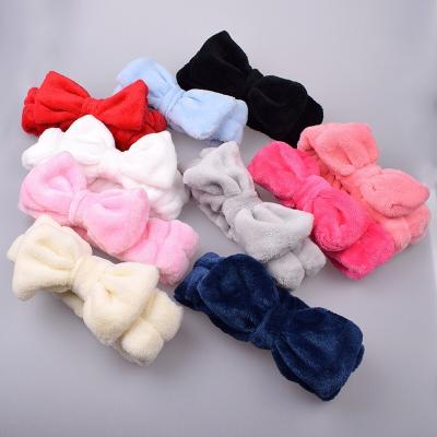 China Comfortable Soft Colorful Headband Logo Elastic Makeup Women Headband Fur Headband Logo Head Band for sale