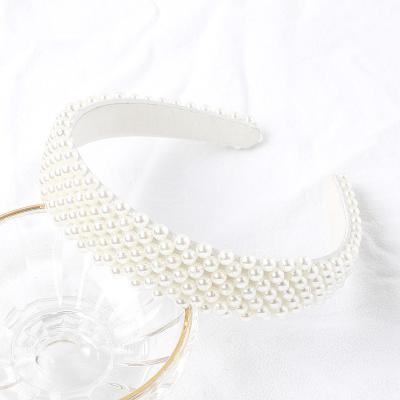 China 2021 Soft Comfortable Wholesale Hair Accessories Low MOQ Full Pearl Beaded Headbands For Female for sale