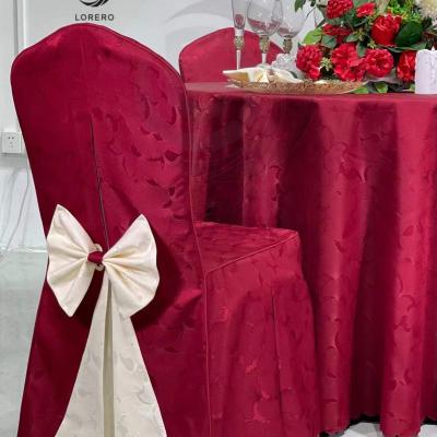 China Factory supply modern jacquard banquet wedding hotel decoration fabric chair cover high quality for sale