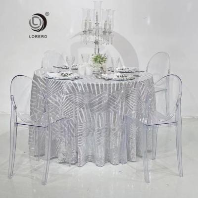 China Modern high quality cheap shiny round table cover, fancy rectangular sequin tablecloth for wedding for sale