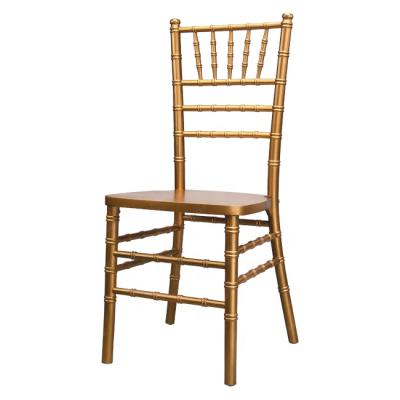 China Gold Luxury Cushion Solid Wood Wooden Event Wedding Chairs for sale