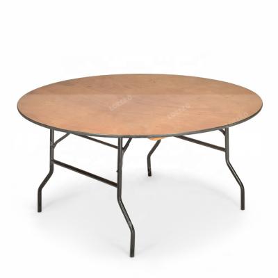 China Plywood Solid Wood Wholesale Banquet Dining Folding Round Table Used for sale