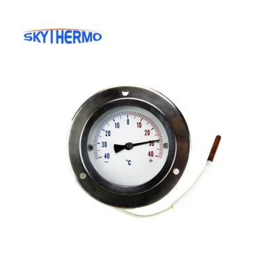 China Industrial Dial 100 Dial Thermometer Capillary Stainless Steel Case Front Flange Use With PVC Coated Capillary Length for sale