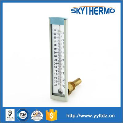 China 90 angle or straight or V-shaped straight plastic case alcohol remote reading boiler industrial glass thermometer for sale