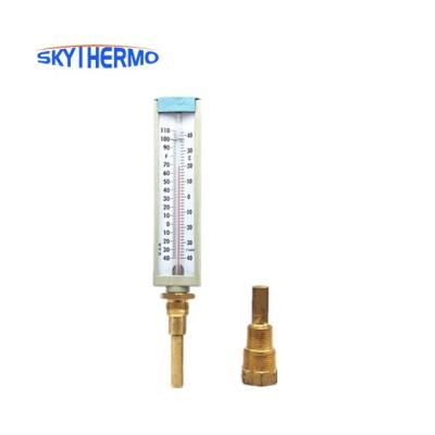 China Marine Thermoemter Oil Filled Glass Thermometer Red Or Blue V Line Brass Stem Use ABS Body 160mm Plastic Shell for sale