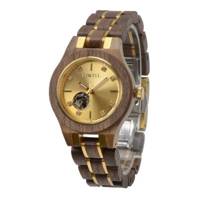 China Water Resistant OEM Wood Watches Luxury Brand Wood Women Automatic Movement Watch Mechanical Watch for sale