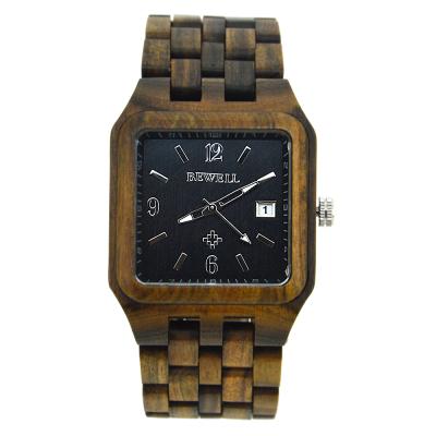 China Square Face Shape Date Automatic Watch Man Square Face Men Square Watches Famous Sandal Wooden Green Square Watch for sale