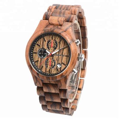 China High Quality Handmade Wood Day/Date Natural Sandalwood Watches for sale