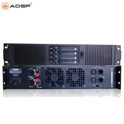 China Metal ADSP 600watt *4 8 Ohm 2 Channel Music Amplifiers Amplifier Class D Stereo Sound 2U Digital Power Amplifier for sale