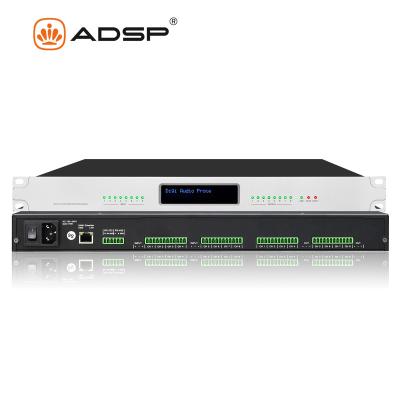 China Gain 8 In 8 out DSP audio interface processor with RS232 RJ45 combines with Auto Mixer Matrix for sale