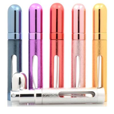 China Mini 5ml 8ml 10ml 12ml Personal Care Bullet Shaped Refillable Aluminum Perfume Bottle for sale