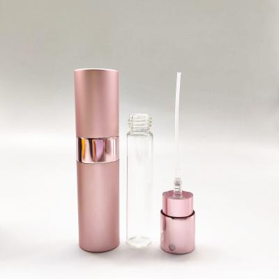 China Perfume Empty Custom Spray Pump 8ml Twisted Aluminum Refillable Perfume Bottle for sale