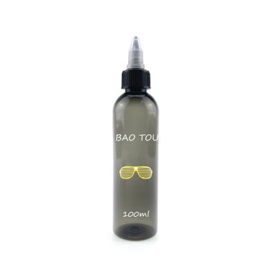 China Transparent Black E Liquid 100ml PET Bottle With Twist Cap Plastic Ink Bottle Hair Oil Bottle for sale