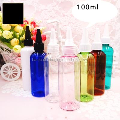 China E liquid twist cap 100ml eliquid bottle PET liquid plastic dropper bottle for ink, glue use for sale